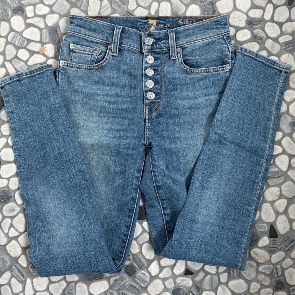 7 For All Mankind High Rise Blue Jeans